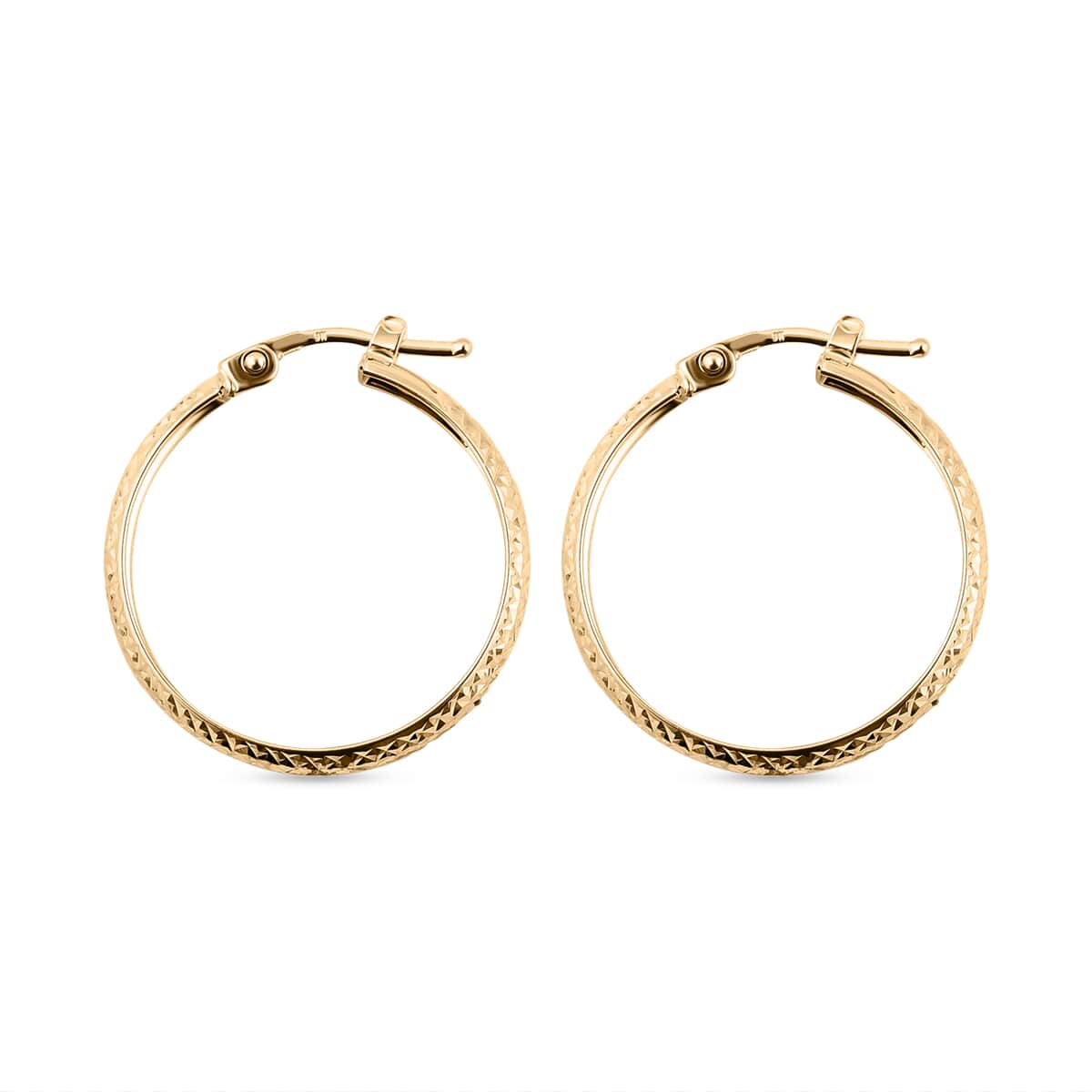 Diamond Cut Hoop Earrings in 10K Yellow Gold 1.50 Grams image number 4