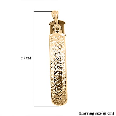 Diamond Cut Hoop Earrings in 10K Yellow Gold 1.50 Grams