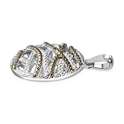 Karis Green Diamond Accent Circle Pendant without Chain in Platinum Bond