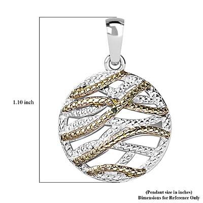 Karis Green Diamond Accent Circle Pendant without Chain in Platinum Bond