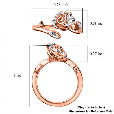 Karis Diamond Accent Bypass Ring in 18K RG Plated (Size 10.0)