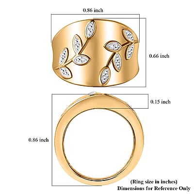 Karis Diamond Accent Leaf Ring in 18K YG Plated (Size 10.0)