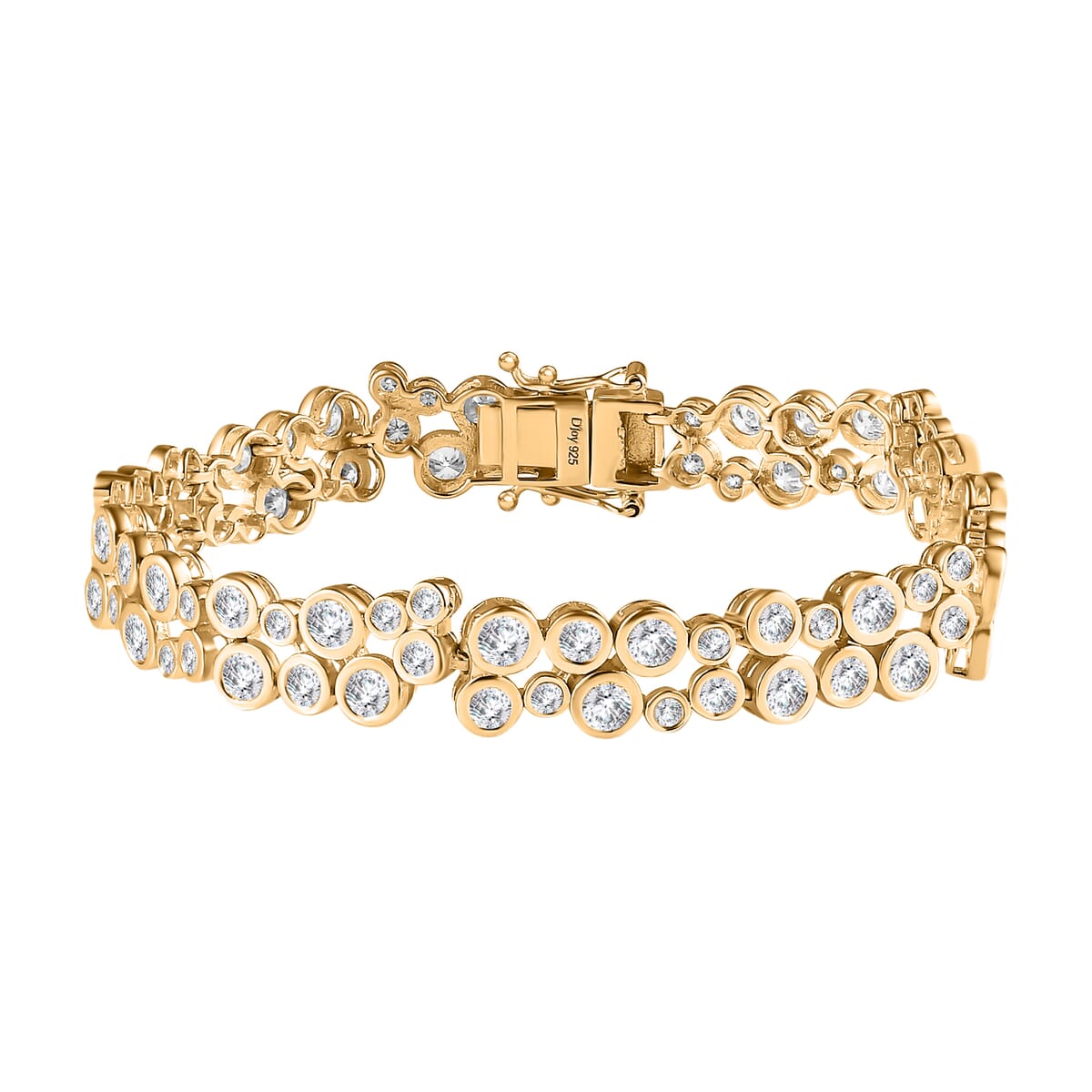 Moissanite Bubble Bracelet in 18K Vermeil Yellow Gold Over Sterling Silver (7.25 In) 9.60 ctw image number 0