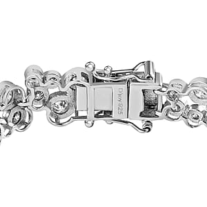 Moissanite Bubble Bracelet in Rhodium Over Sterling Silver (7.25 In) 9.60 ctw