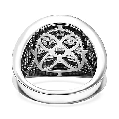 Karis Green Diamond Accent Leaf Ring in Platinum Bond (Size 10.0)