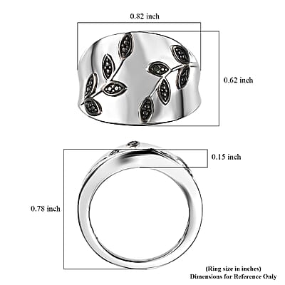 Karis Green Diamond Accent Leaf Ring in Platinum Bond (Size 10.0)