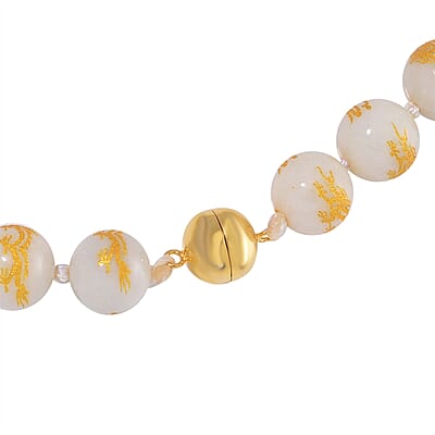 Natural Jade 620.00 ctw Dragon Carved and Pixiu Necklace in 14K Yellow Gold Over Sterling Silver 20 Inches