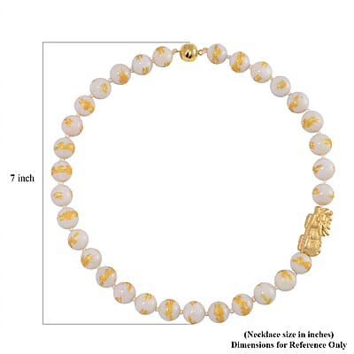 Natural Jade 620.00 ctw Dragon Carved and Pixiu Necklace in 14K Yellow Gold Over Sterling Silver 20 Inches