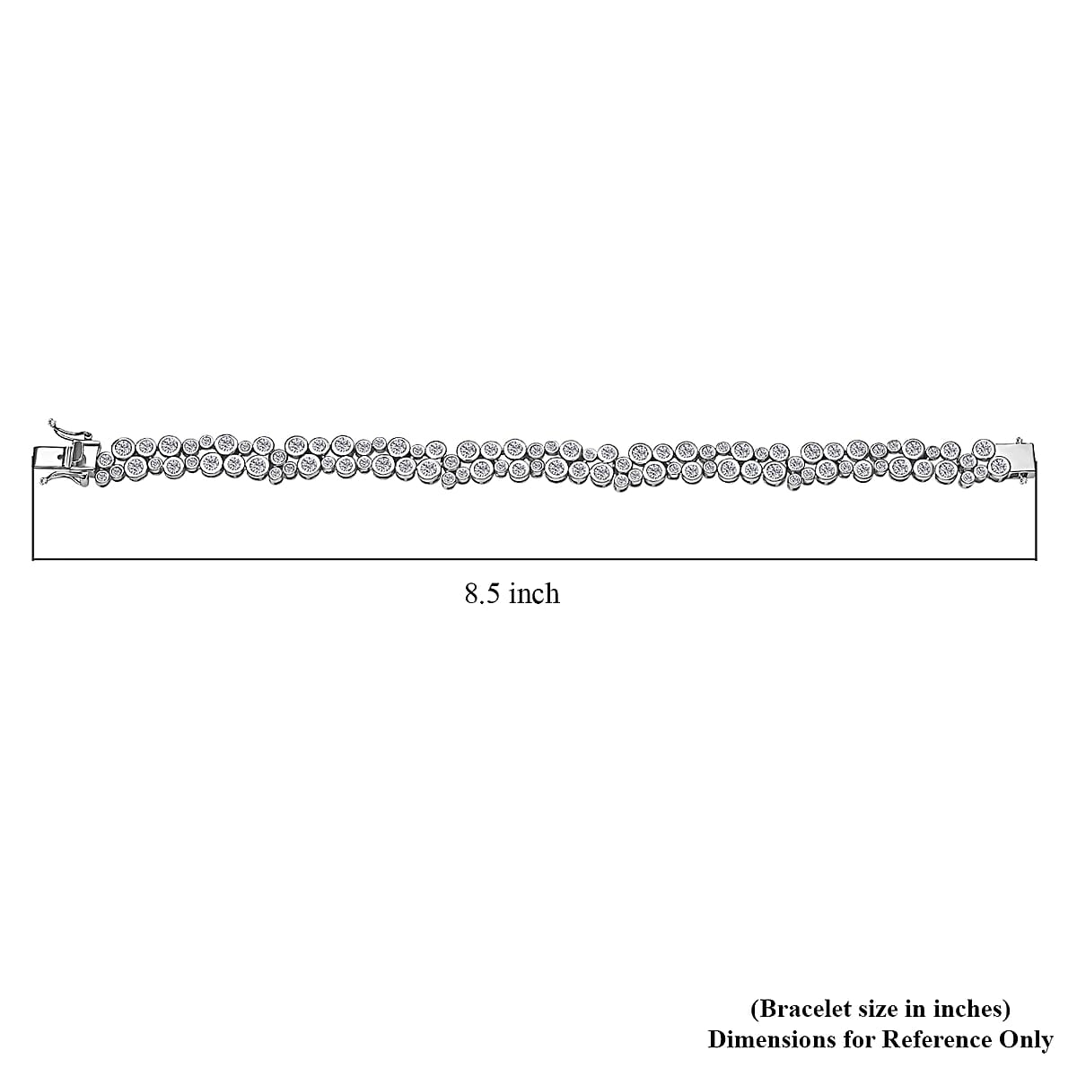 Moissanite Bubble Bracelet in Rhodium Over Sterling Silver (8.00 In) 10.60 ctw image number 3