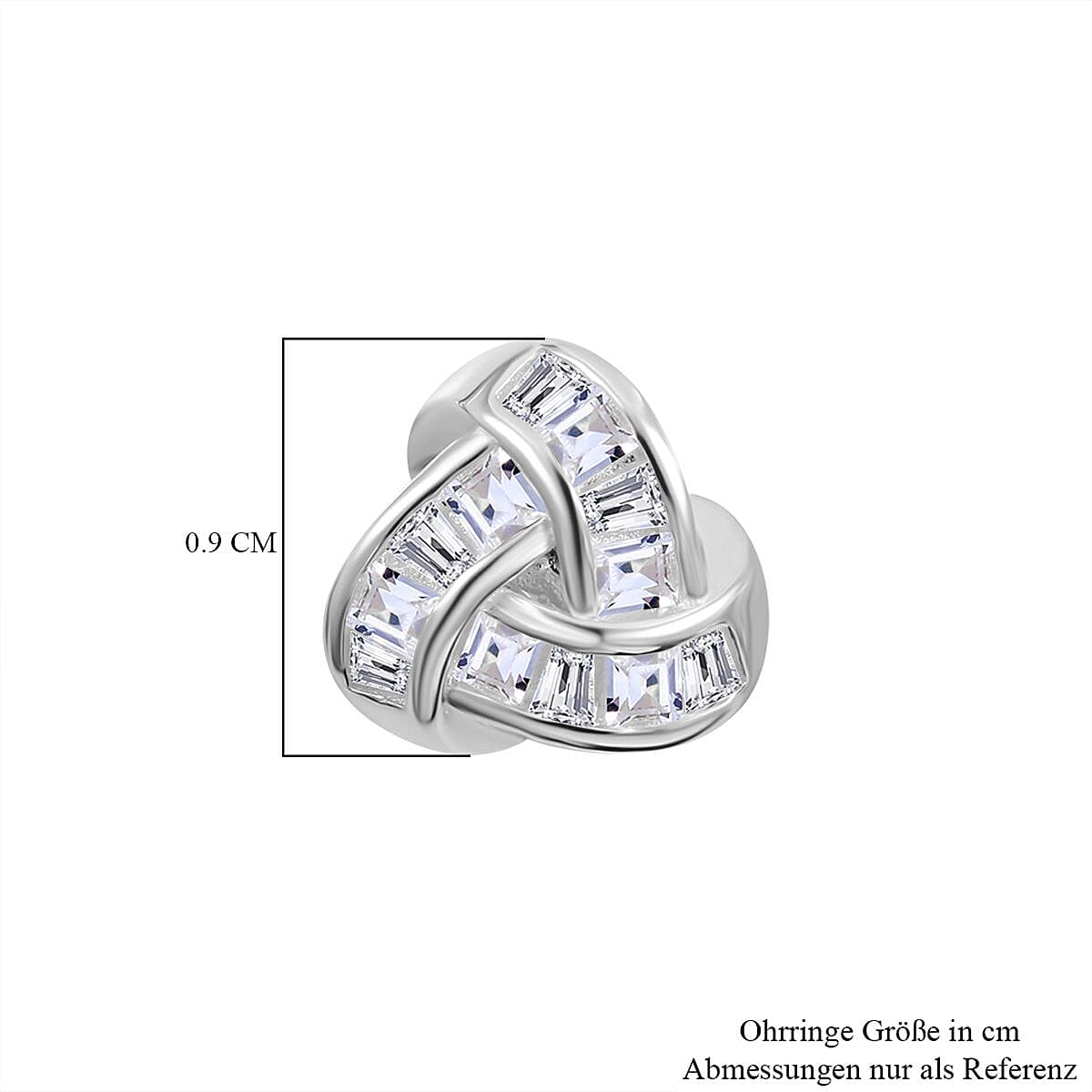 Simulated Diamond 2.20 ctw Earrings in Rhodium Over Sterling Silver
