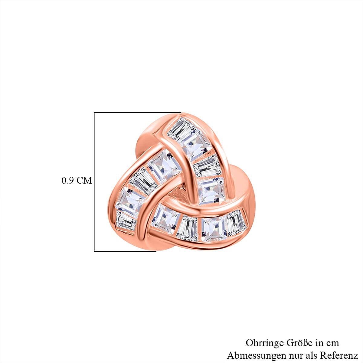 Simulated Diamond 2.20 ctw Earrings in Vermeil Rose Gold Over Sterling Silver