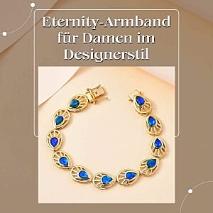 Peacock Triplet Quartz Cluster 9.75 ctw Bracelet in Vermeil YG Over Sterling Silver