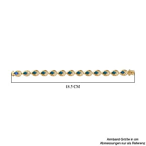 Peacock Triplet Quartz Cluster 9.75 ctw Bracelet in Vermeil YG Over Sterling Silver