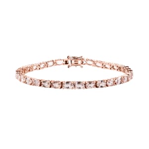 Premium Marropino Morganite 13.60 ctw Tennis Bracelet in 18K Vermeil Rose Gold Over Sterling Silver (8.00 In)
