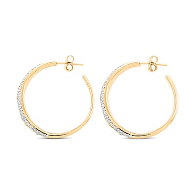 Clarte Sul Mare Collection Multi Sapphire and Moissanite Earrings in Vermeil Yellow Gold Over Sterling Silver 1.50 ctw