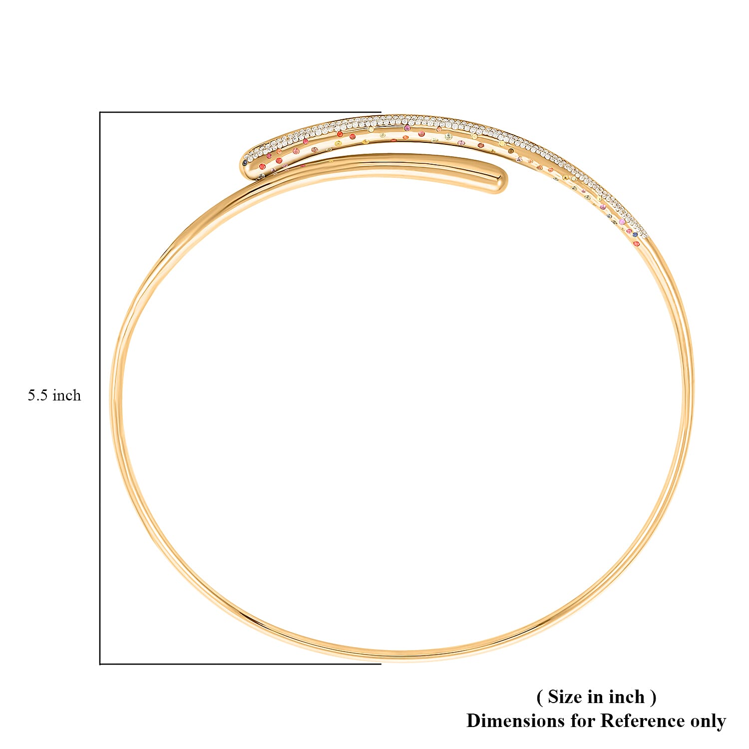 Clarte Sul Mare Collection Multi Sapphire and Moissanite Necklace 16 Inches in Vermeil Yellow Gold Over Sterling Silver 2.35 ctw