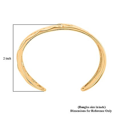Clarte Kaleidoscope Collection Moissanite Cuff Bracelet in Vermeil Yellow Gold Over Sterling Silver (6.50 In) 0.50 ctw