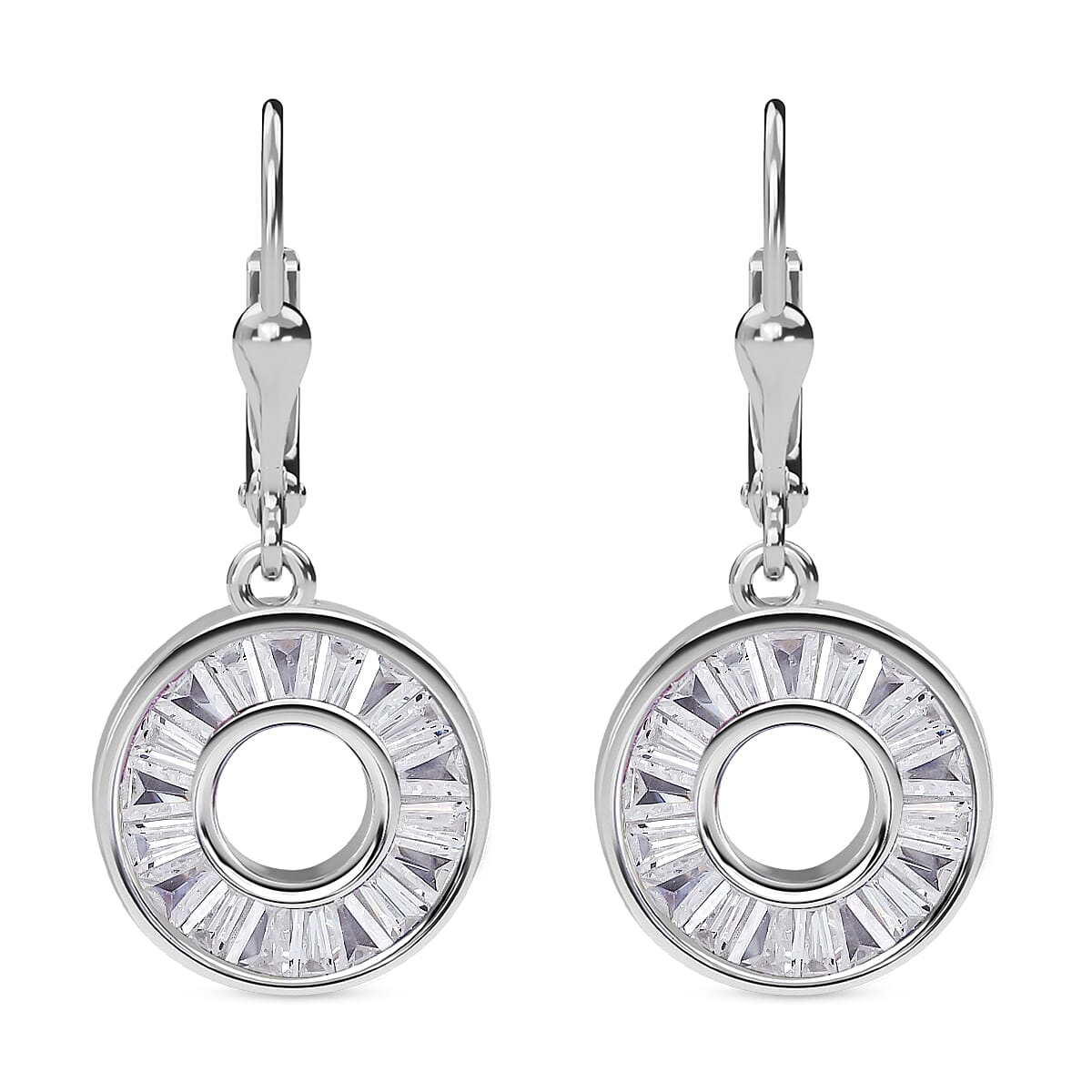Simulated Diamond 1.94 ctw Earrings in Rhodium Over Sterling Silver