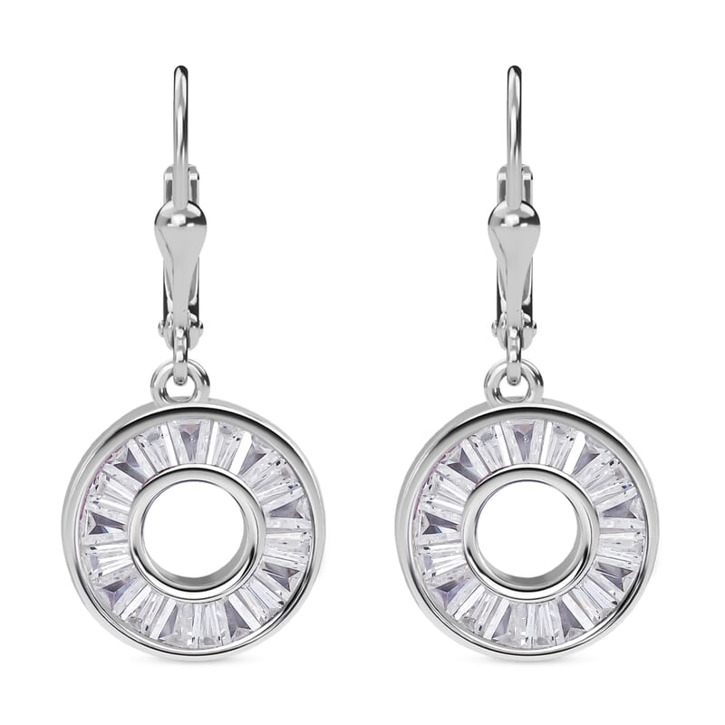 Simulated Diamond 1.94 ctw Earrings in Rhodium Over Sterling Silver