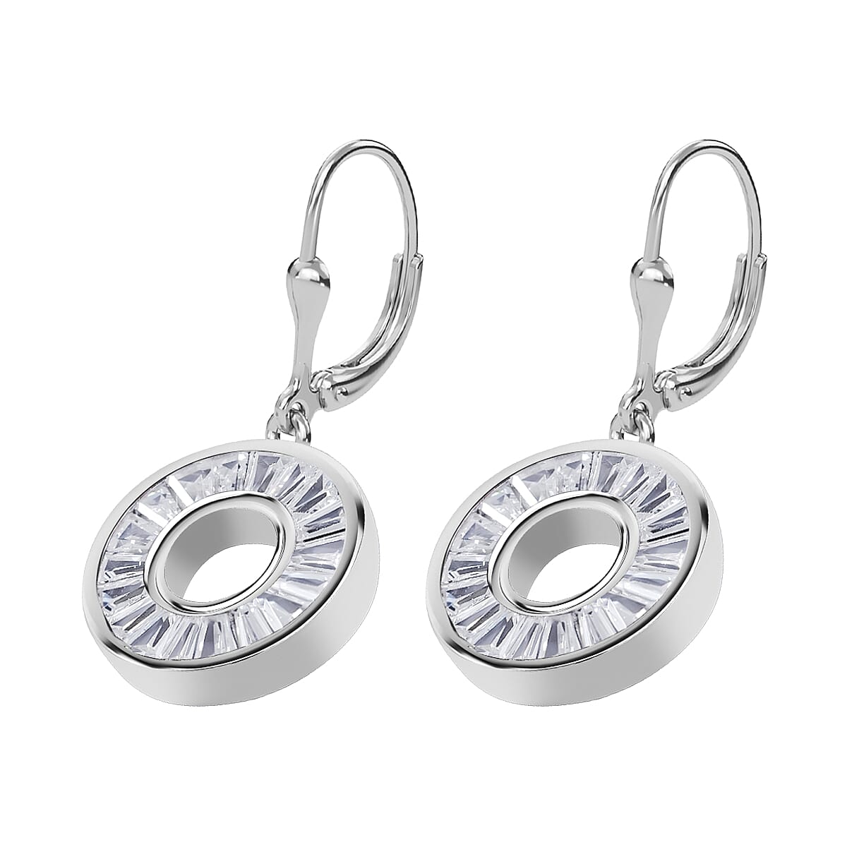 Simulated Diamond 1.94 ctw Earrings in Rhodium Over Sterling Silver