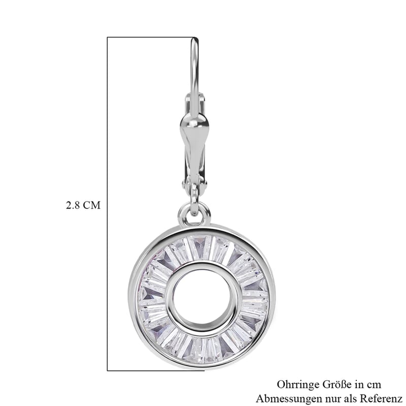Simulated Diamond 1.94 ctw Earrings in Rhodium Over Sterling Silver