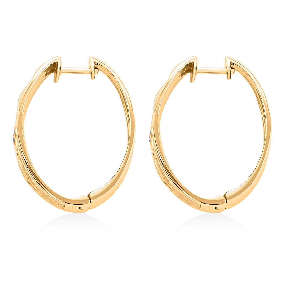 Clarte Kaleidoscope Collection Multi Sapphire Hoop Earrings in Vermeil Yellow Gold Over Sterling Silver 0.40 ctw