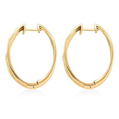 Clarte Kaleidoscope Collection Multi Sapphire Hoop Earrings in Vermeil Yellow Gold Over Sterling Silver 0.40 ctw