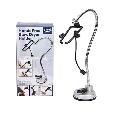 360-Degree Rotating Hands-Free Ultra Powerful 4.6'' Rubber Suction Cup Hair Tool Holder