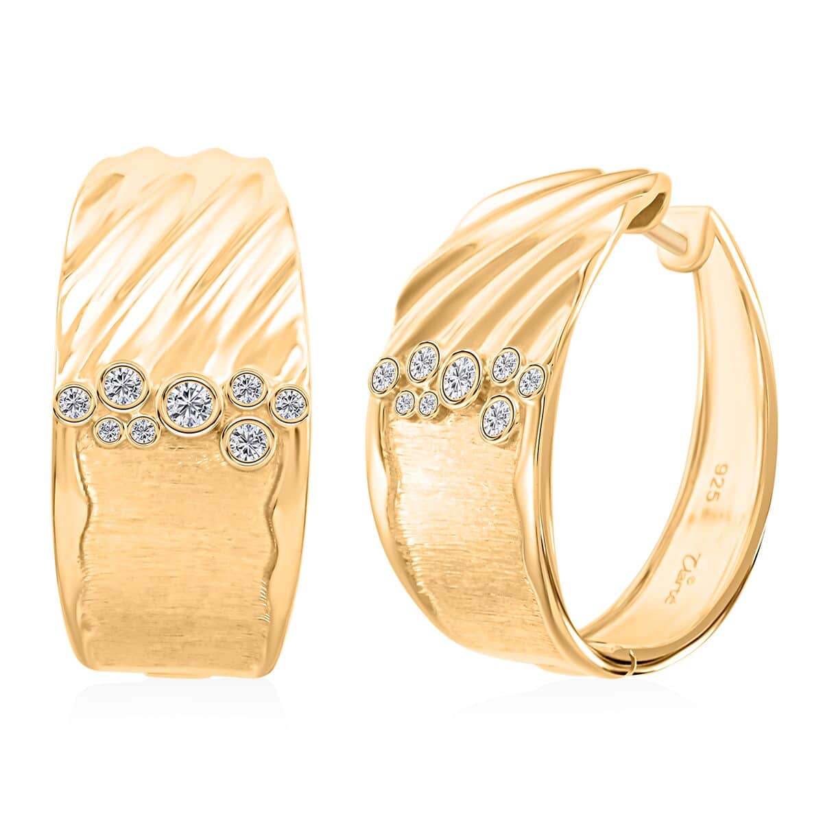 Clarte Kalidoscope Collection Moissanite Hoop Earrings in Vermeil YG Over Sterling Silver 0.40 ctw image number 0