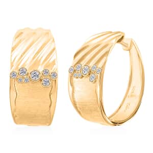 Clarte Kaleidoscope Collection Moissanite Hoop Earrings in Vermeil Yellow Gold Over Sterling Silver 0.40 ctw