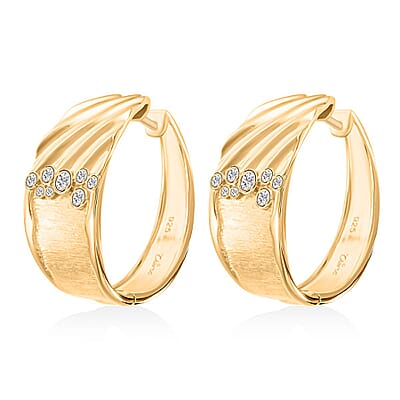 Clarte Kaleidoscope Collection Moissanite Hoop Earrings in Vermeil Yellow Gold Over Sterling Silver 0.40 ctw