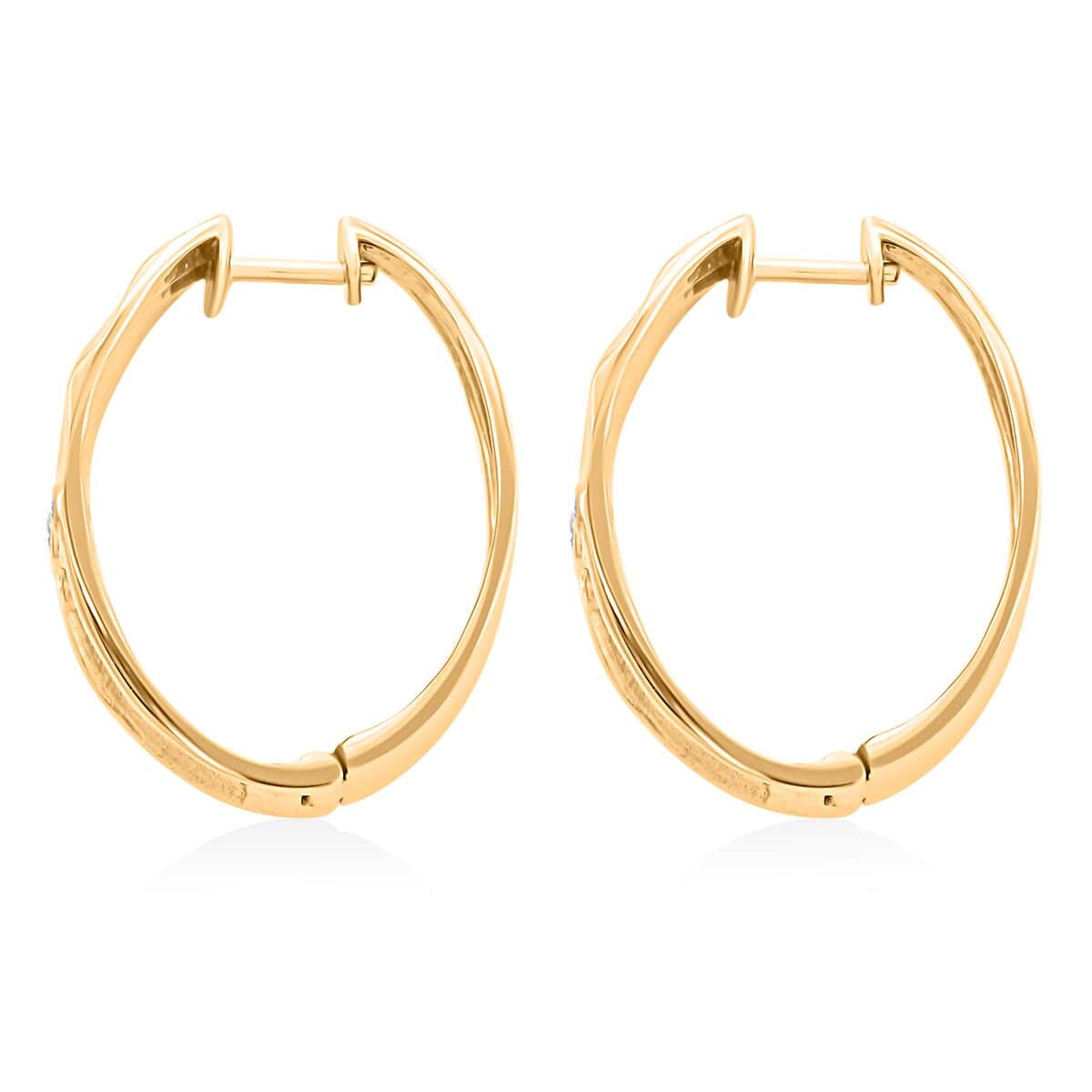 Clarte Kalidoscope Collection Moissanite Hoop Earrings in Vermeil YG Over Sterling Silver 0.40 ctw image number 4