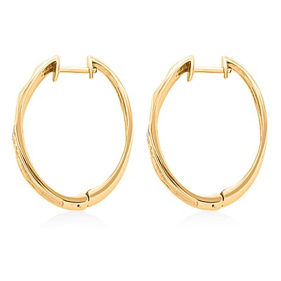 Clarte Kaleidoscope Collection Moissanite Hoop Earrings in Vermeil Yellow Gold Over Sterling Silver 0.40 ctw