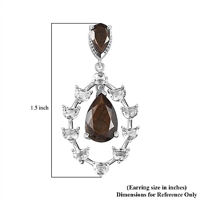 Zawadi Chocolate Sapphire and White Topaz Candle Chandelier Earrings in Rhodium Over Sterling Silver 16.00 ctw
