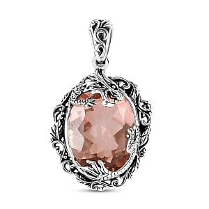 Artisan Crafted Morganique Quartz (Triplet) Dragon Pendant without Chain in Sterling Silver 17.00 ctw