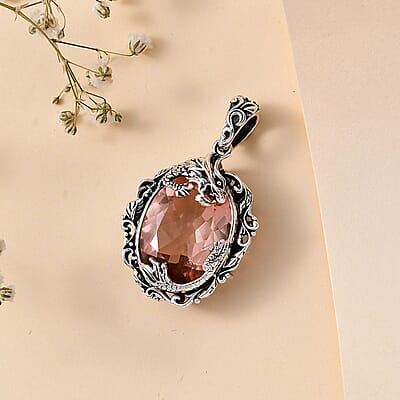 Artisan Crafted Morganique Quartz (Triplet) Dragon Pendant without Chain in Sterling Silver 17.00 ctw