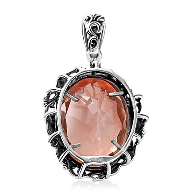 Artisan Crafted Morganique Quartz (Triplet) Dragon Pendant without Chain in Sterling Silver 17.00 ctw