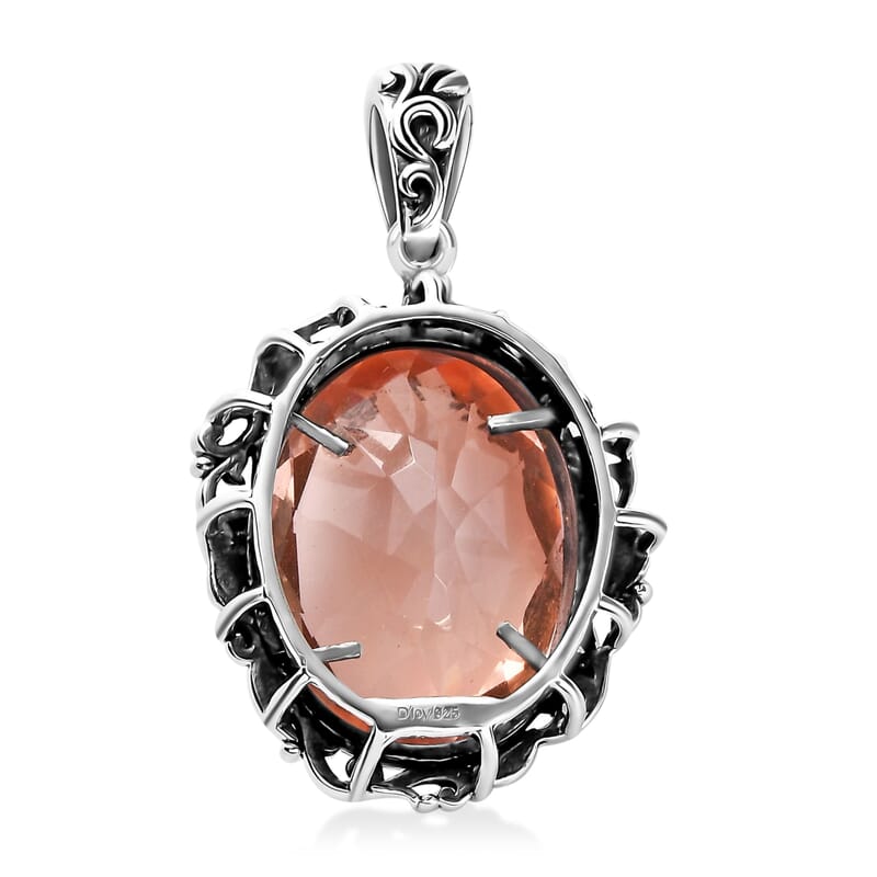 Artisan Crafted Morganique Quartz (Triplet) Dragon Pendant without Chain in Sterling Silver 17.00 ctw