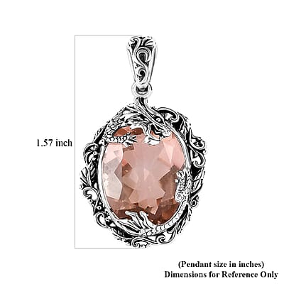 Artisan Crafted Morganique Quartz (Triplet) Dragon Pendant without Chain in Sterling Silver 17.00 ctw