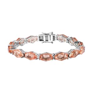 Morganique Quartz (Triplet) Tennis Bracelet in Rhodium Over Sterling Silver (7.25 In) 45.00 ctw