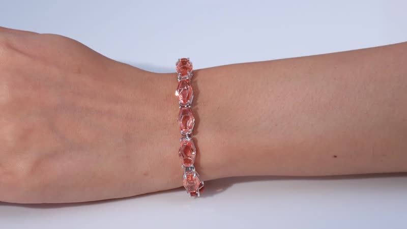 Morganique Quartz (Triplet) Tennis Bracelet in Rhodium Over Sterling Silver (7.25 In) 45.00 ctw