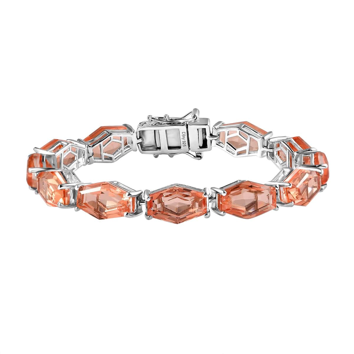 Morganique Quartz (Triplet) Tennis Bracelet in Rhodium Over Sterling Silver (6.50 In) 41.50 ctw image number 0