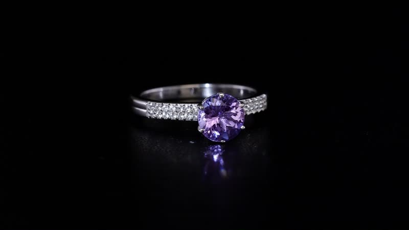 Tanzanite, White Zircon Ring in Rhodium Over Sterling Silver (Size 10.0) 1.70 ctw