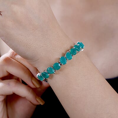 Karis Green Onyx 40.60 ctw Bracelet in Platinum Bond (7.25 In)