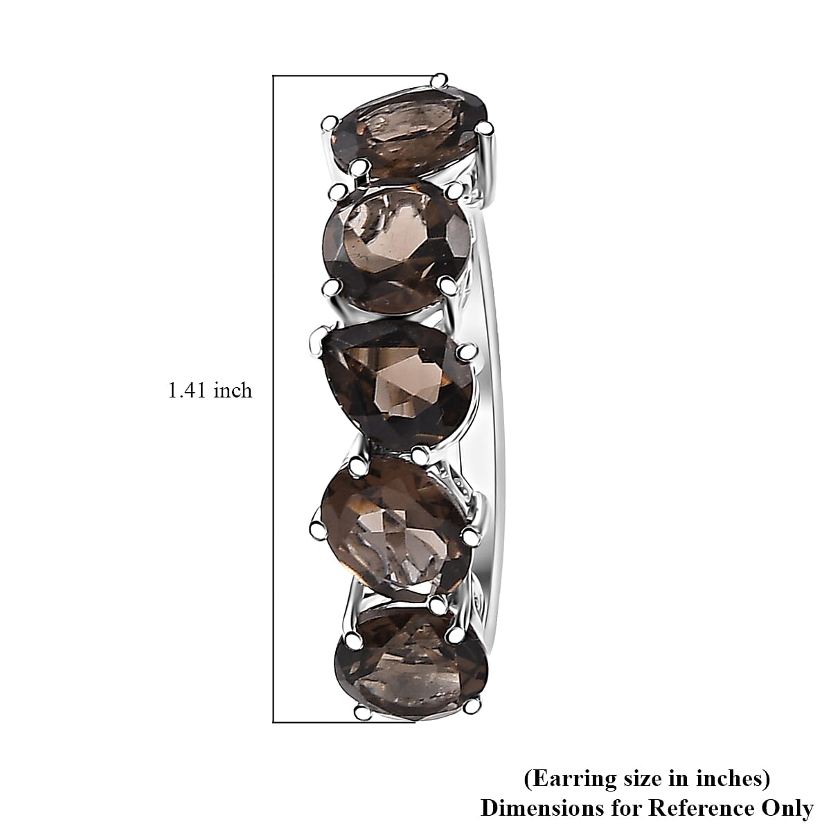 Karis Brazilian Smoky Quartz 16.40 ctw Hoop Earrings in Platinum Bond