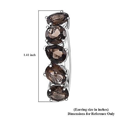 Karis Brazilian Smoky Quartz 16.40 ctw Hoop Earrings in Platinum Bond