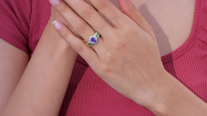 Tanzanite and Multi Gemstone Ring in 18K Vermeil Yellow Gold Over Sterling Silver (Size 10.0) 1.75 ctw