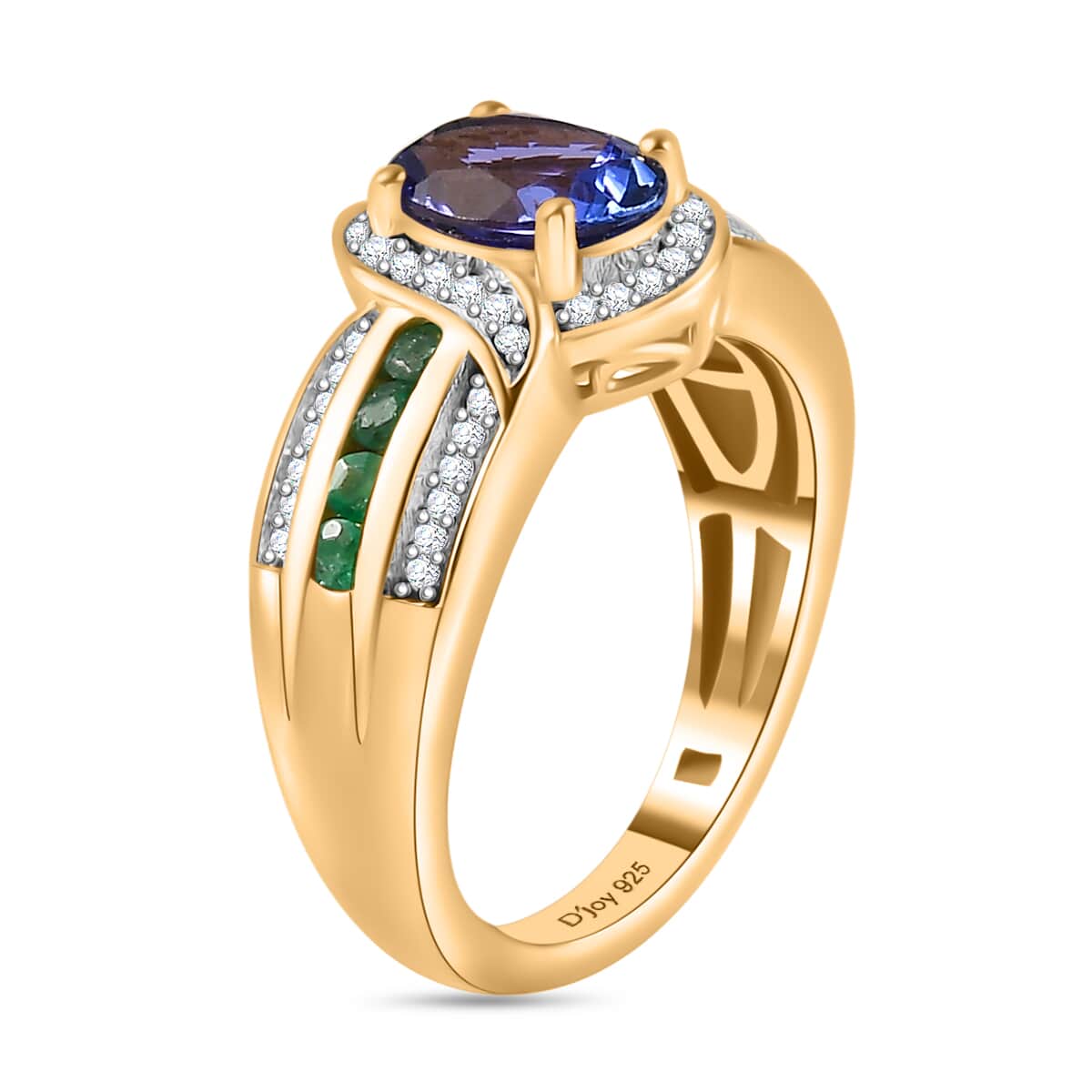 Tanzanite and Multi Gemstone Ring in 18K Vermeil Yellow Gold Over Sterling Silver (Size 10.0) 1.75 ctw image number 3