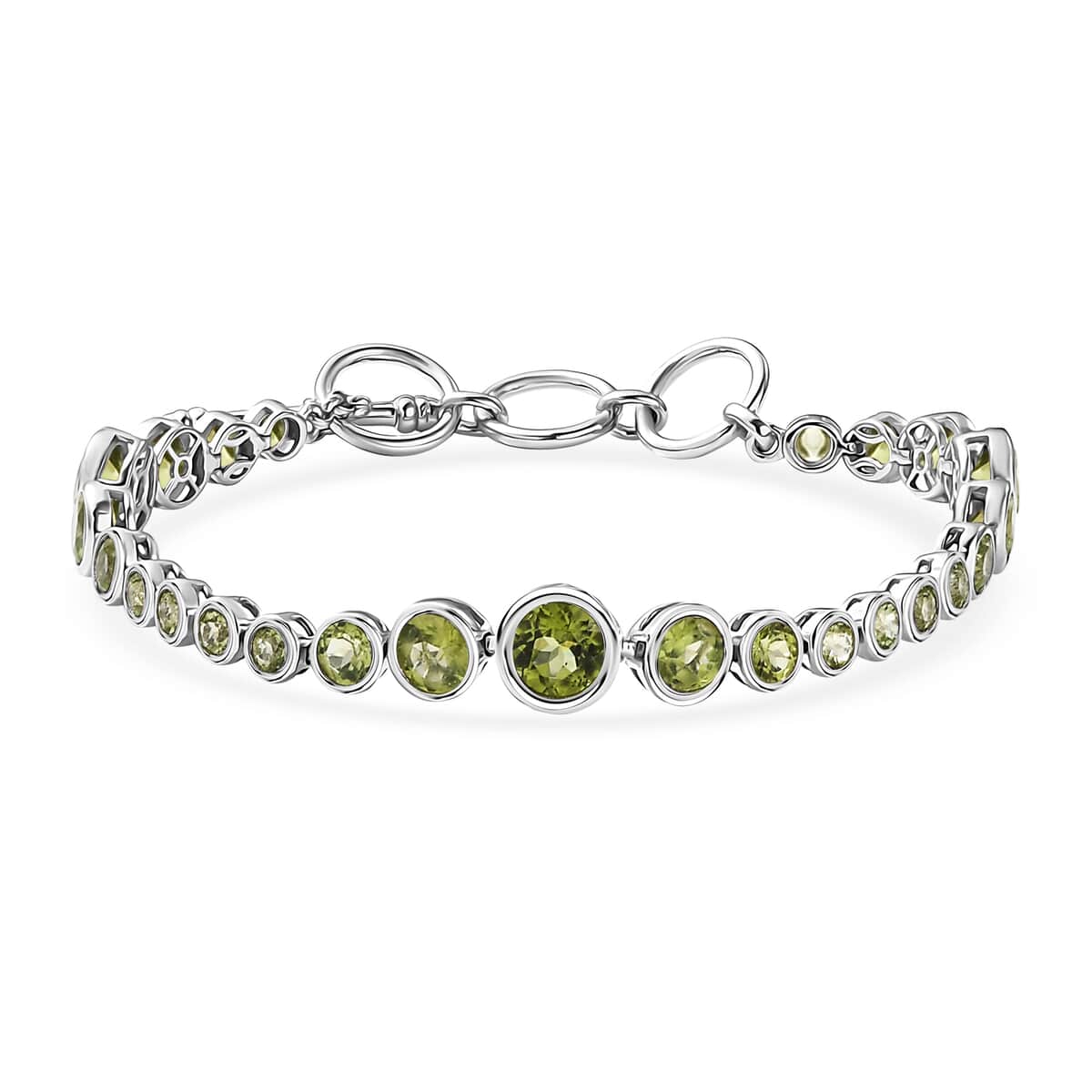 Karis Peridot Bracelet in Platinum Bond (6.50-8.00In) 9.00 ctw image number 0