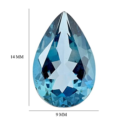 AAAA London Blue Topaz (Pear 14x9 mm) 5.00 ctw